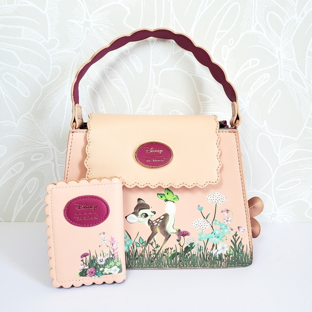 Disney Our Universe Bambi Watercolor Portrait Handbag & Matching Wallet Set